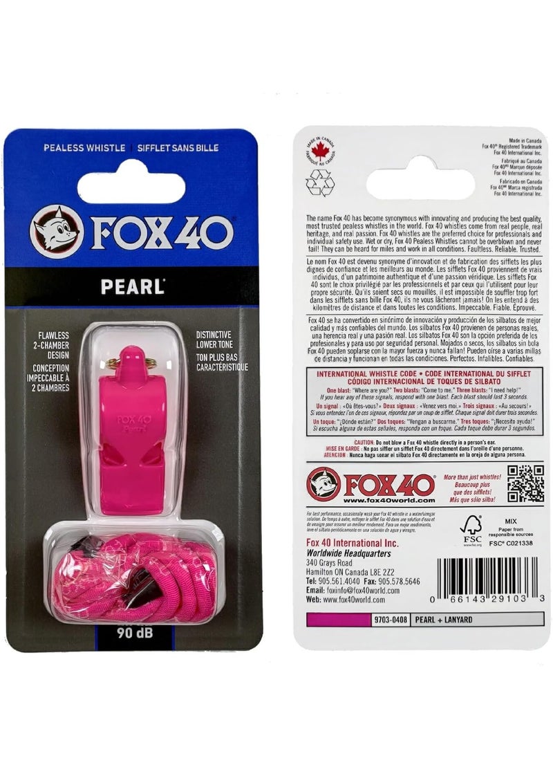 FOX40 Fox 40 Pearl with lanyard PINK  - Image 1