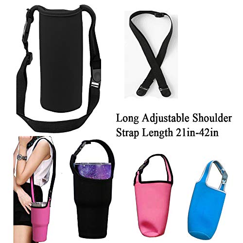 Gzingen 4 Pack Tumbler Carrier Holder with Shoulder Strap,for 30oz Travel Insulated Tumbler Coffee Cup,Water Bottle Carrier with Strap Portable Neoprene Sleeve Water Bottles Cup Carrier Pouch - Image 4