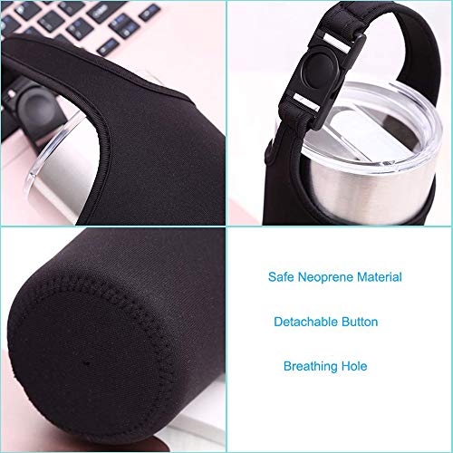 Gzingen 4 Pack Tumbler Carrier Holder with Shoulder Strap,for 30oz Travel Insulated Tumbler Coffee Cup,Water Bottle Carrier with Strap Portable Neoprene Sleeve Water Bottles Cup Carrier Pouch - Image 3