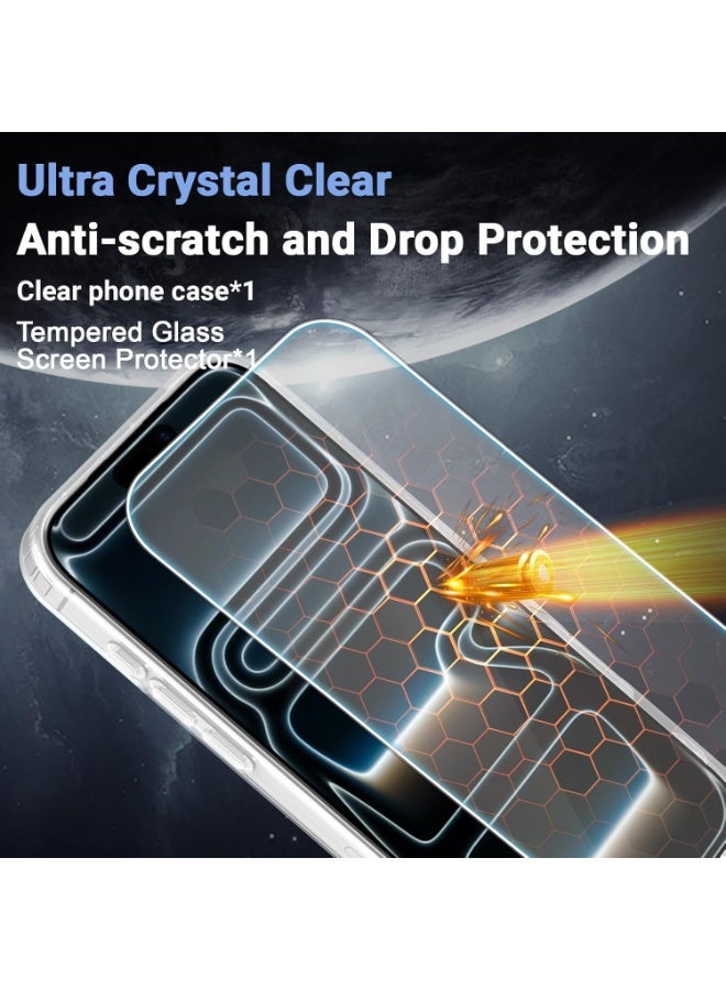 AMROAH iPhone 17 Pro Max Case & 9H Clear Tempered Glass 6.9 inch, Transparent Anti-Yellowing Anti-Slip iPhone 17 Cover Shockproof Slim Compatible with Magsafe for Smartphones Mobile Phones - Image 5