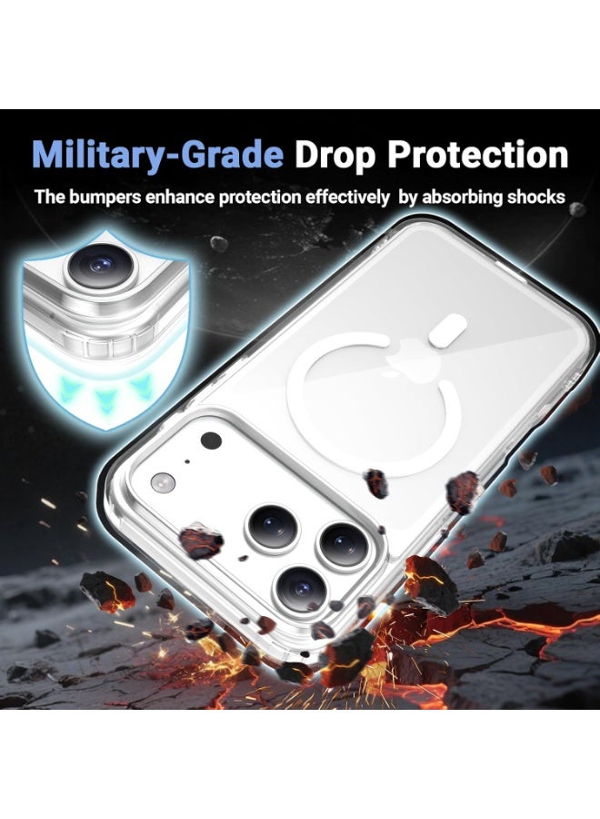 AMROAH iPhone 17 Pro Max Case & 9H Clear Tempered Glass 6.9 inch, Transparent Anti-Yellowing Anti-Slip iPhone 17 Cover Shockproof Slim Compatible with Magsafe for Smartphones Mobile Phones - Image 4