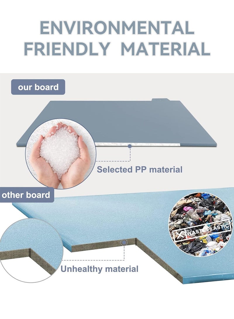 LEOKOR 4 قطع من ألواح التقطيع البلاستيكية السميكة للغاية والمرمزة بالألوان مع مؤشرات إعداد الطعام وحامل التخزين - Image 3