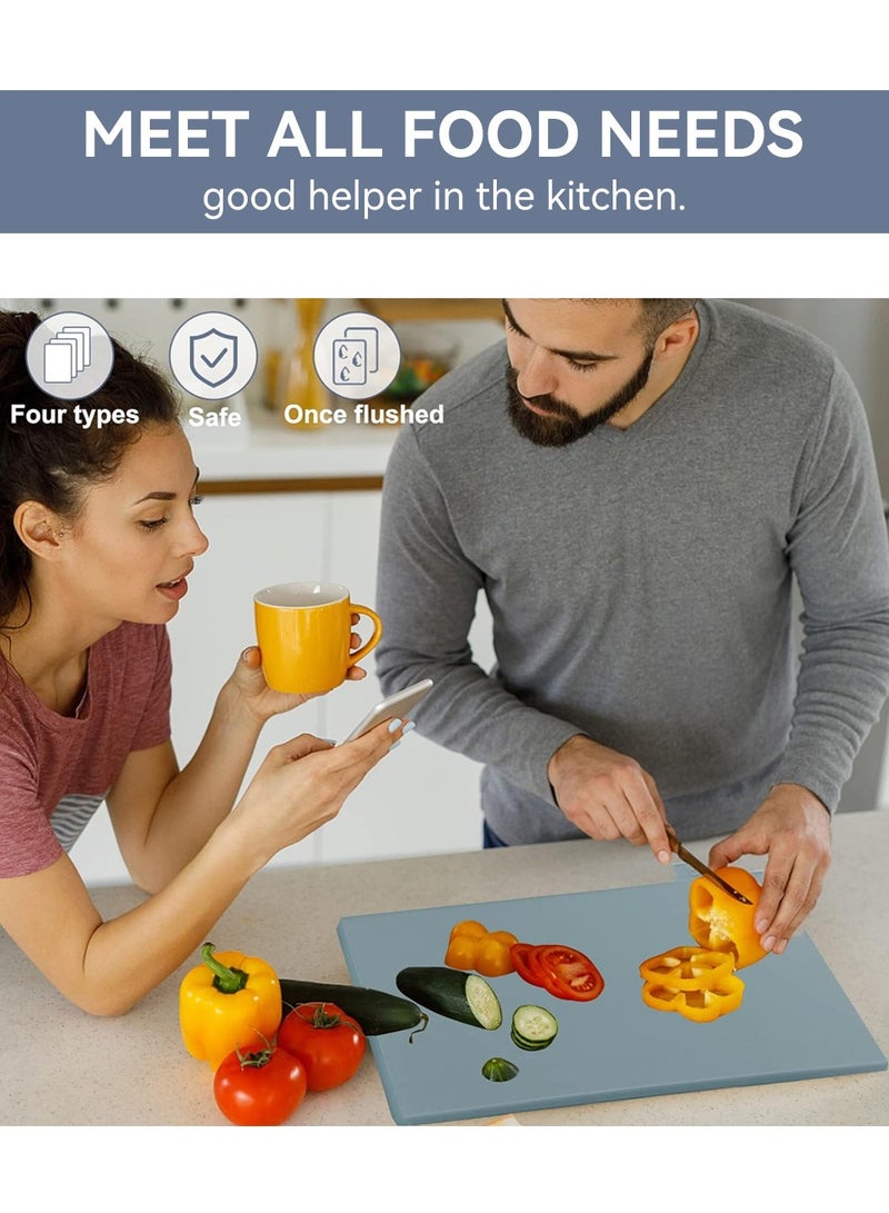 LEOKOR 4 قطع من ألواح التقطيع البلاستيكية السميكة للغاية والمرمزة بالألوان مع مؤشرات إعداد الطعام وحامل التخزين - Image 5