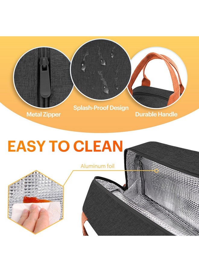 Easyfun Lunch Bag for Women & Men Adult Insulated Lunch Box, Small Leakproof Cooler Food Lunch Containers Reusable High Capacity Lunch Tote Bags for Work, Travel, Outdoor (Black) - Image 4