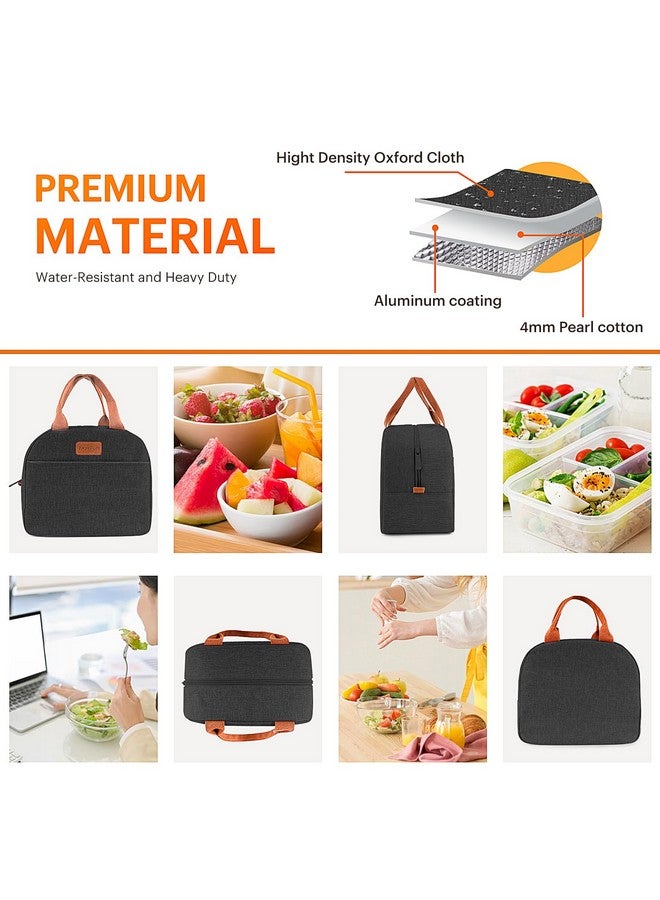 Easyfun Lunch Bag for Women & Men Adult Insulated Lunch Box, Small Leakproof Cooler Food Lunch Containers Reusable High Capacity Lunch Tote Bags for Work, Travel, Outdoor (Black) - Image 5