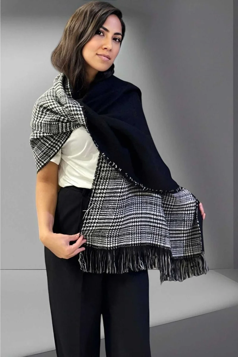 Tezzgelsin Women's Double-Sided Solid Color Soft Textured Shoulder Shawl Scarf (70CM x 180CM)