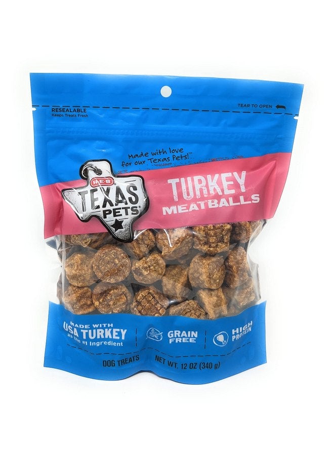 H‑E‑B Texas Pets Turkey Meatballs Dog Treats 12oz - 1 Bag