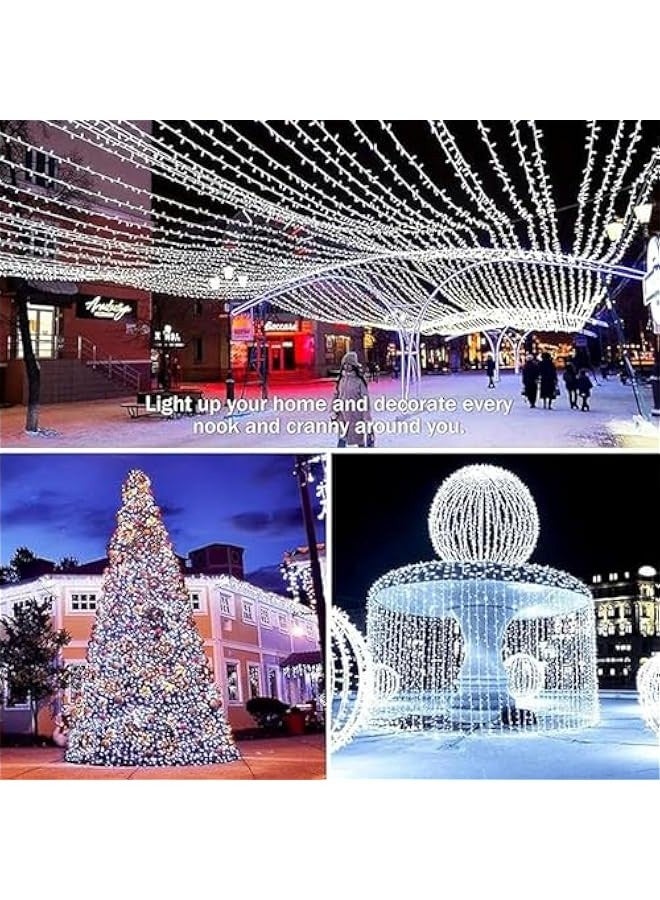 سلك نحاسي لأضواء العيد، خيوط أضواء LED لخلق جو سحري، أضواء مستديرة قابلة للتوصيل لحفلات العطلات والزفاف، زخارف داخلية وخارجية، (24 متر - 800 ضوء - قابلة للتوصيل) - Image 4