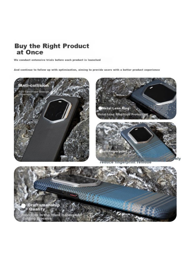 Conga Compatible With Honor Magic7rsr Porsche Phone Case Kevlar Aromatic Polyamide Fiber Protective Cover Ultra-thin Anti-drop Heat Dissipation Mondrian Magnetic Absorption Fine Metal Ring Fire - Image 2