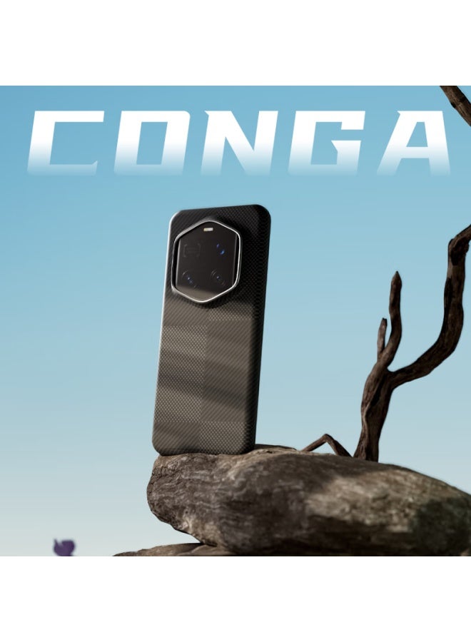 Conga Compatible With Honor Magic7rsr Porsche Phone Case Kevlar Aromatic Polyamide Fiber Protective Cover Ultra-thin Anti-drop Heat Dissipation Mondrian Magnetic Absorption Fine Metal Ring Fire - Image 1
