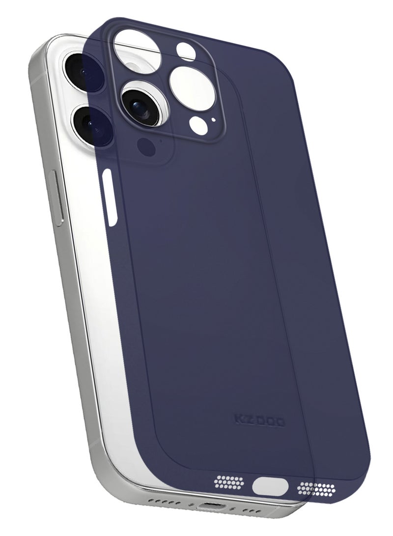 KZDOO ( for iPhone 15 Pro Max ) 3Packs Ultra Thin Case Cover Air Skin Series Back Cover Sturdy Durable Case Drop Protection Cover with Two Shockproof Screen Protectors - Transparent Blue - Image 3
