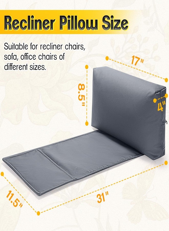 1 MIDDLE ONE Recliner Pillow, Memory Foam Head, Headrest and Neck Pillow for Recliner Chair, Small Neck Support for Office Chair (Grey) - Image 2