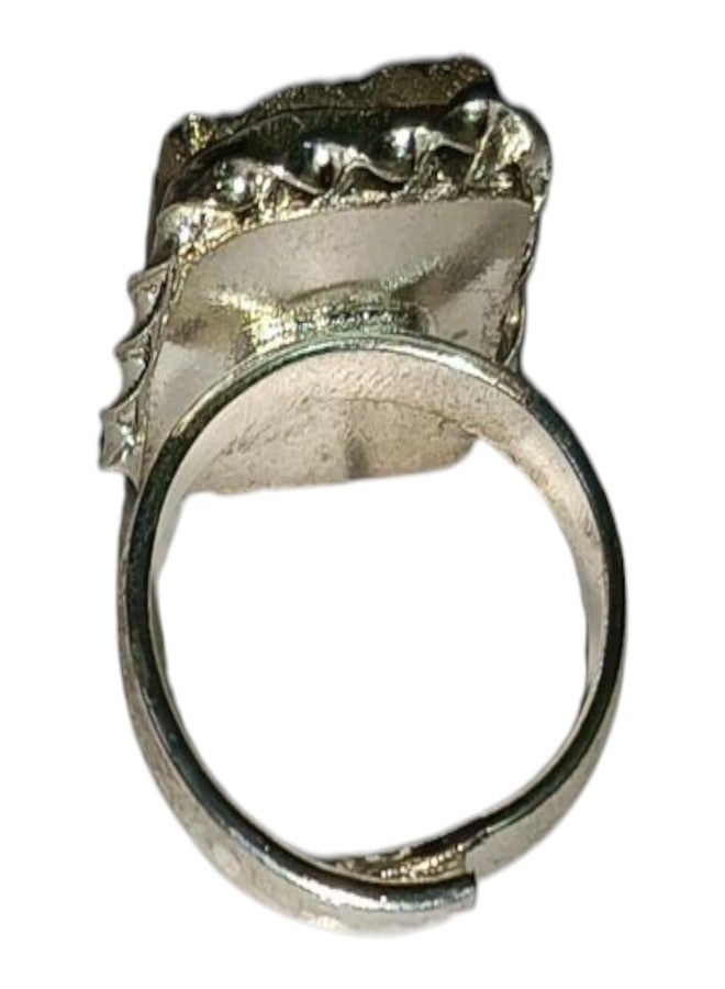 ONE POINT COLLECTIONS Natural Raw Pyrite Statement Ring | Handmade Adjustable Golden Crystal Chunk Ring | Bold Unisex Healing Stone Jewelry - Image 4