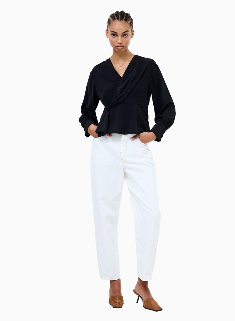 فرنش كونكشن بلوزة لوريل كريب بيبلوم - Image 1