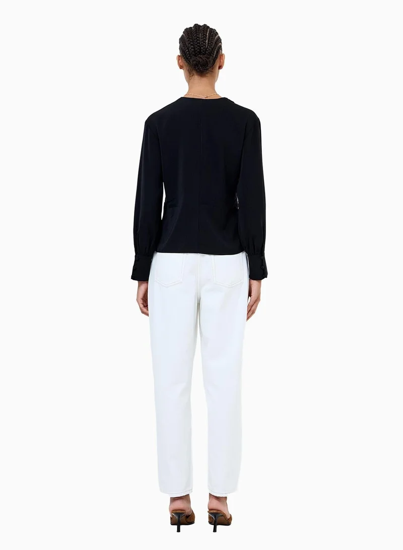 French Connection Laurel Crepe Peplum Top