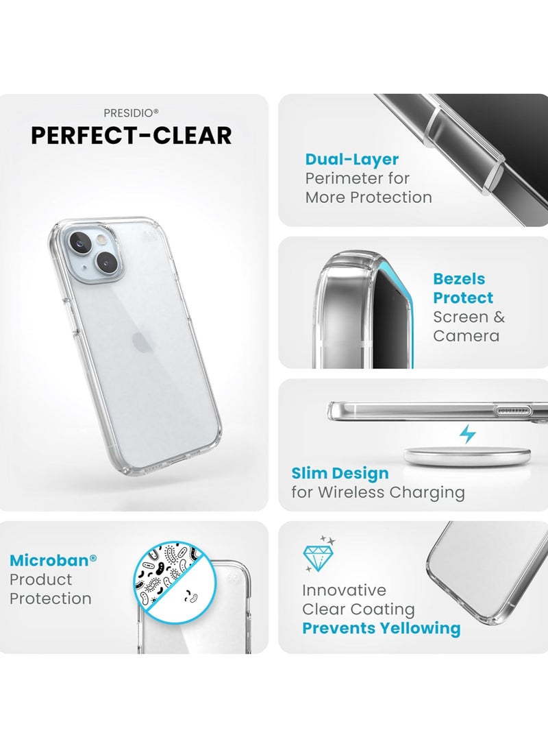 Speck Presidio Perfect-Clear iPhone 15 Case - Clear - Image 3