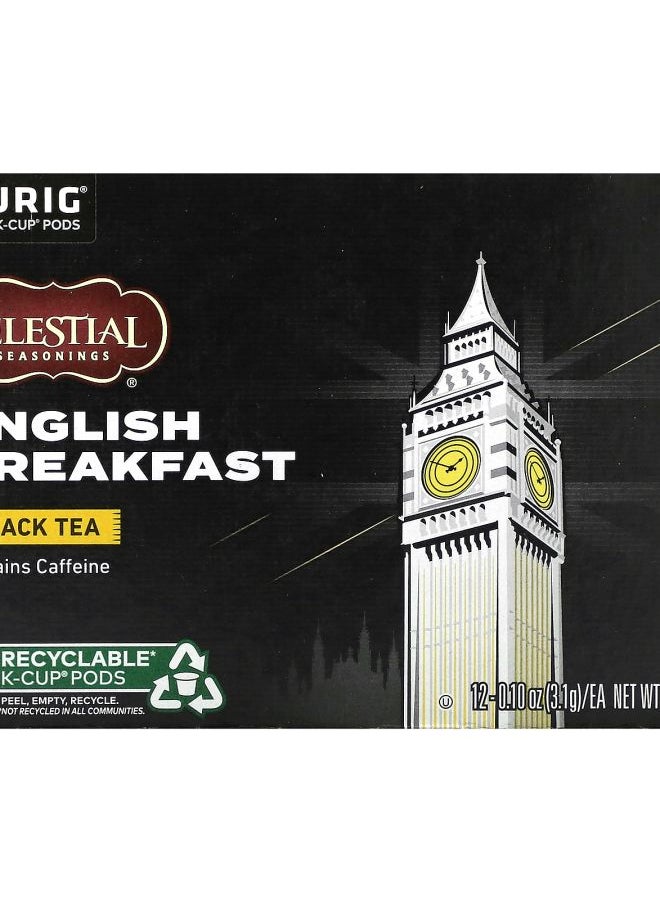 CELESTIAL SEASONINGS Black Tea English Breakfast 12 K-Cup Pods 0.1 oz (3.1 g) Each 