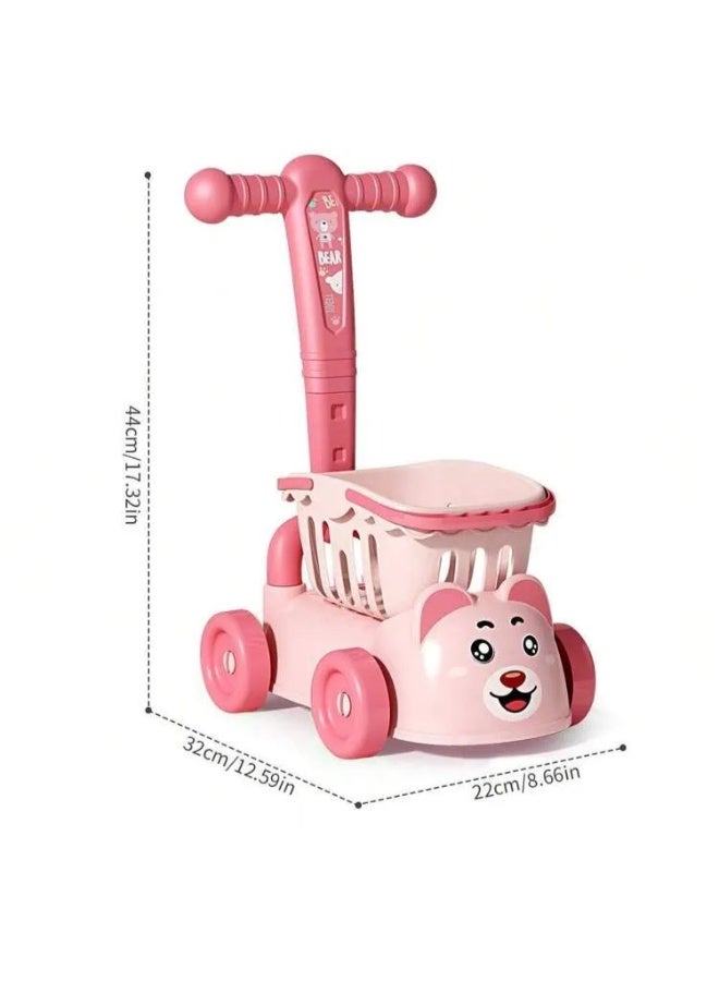 TOY GARDEN Juniors Bear Cart Supermarket Playset – Pretend Shopping Toy with Trolley, Groceries & Scanner | Role Play Market Set for Kids - Image 3