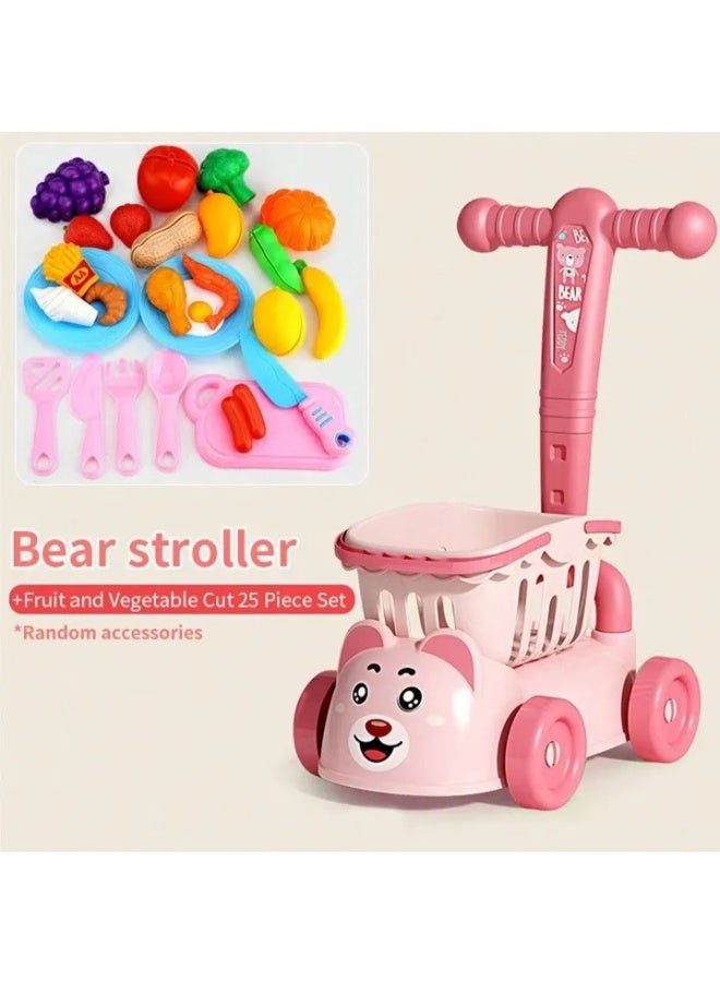 TOY GARDEN Juniors Bear Cart Supermarket Playset – Pretend Shopping Toy with Trolley, Groceries & Scanner | Role Play Market Set for Kids - Image 4