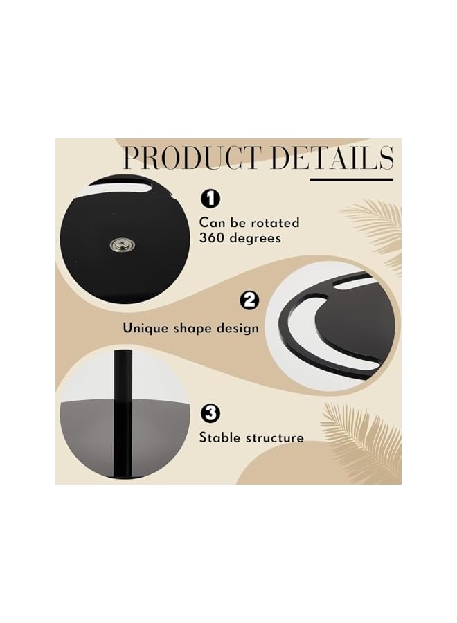 The Bros 360° Rotating Sunglasses Holder Organizer, Double Layered 15.8" Acrylic Eyeglasses Display Rack with Large Capacity for Home Desk, Dresser, Tabletop Eyewear Storage, Black - Image 5