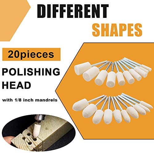 FOTYBEI 80PCS Polishing Buffing Wheel for Dremel Polishing Kit, Wool Felt Polishing Wheel for Dremel Rotary Tool Accessories, with 1/8" Shank for Jewelry Metal Polishing - Image 5