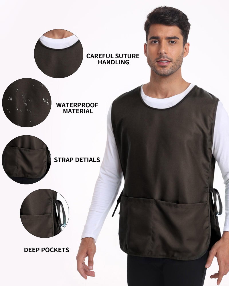 Argstar Unisex Waterproof Cobbler Apron with 3 Pockets for Women/Men, Dark Grey - Image 3
