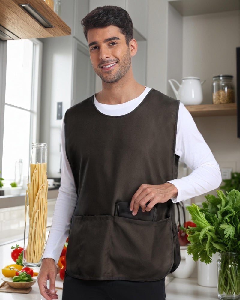Argstar Unisex Waterproof Cobbler Apron with 3 Pockets for Women/Men, Dark Grey - Image 5