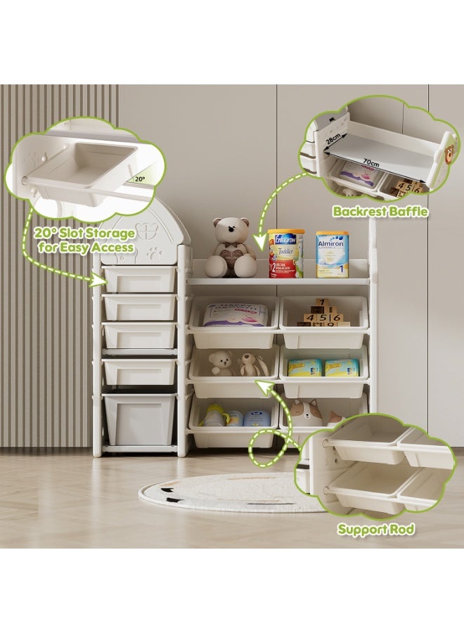 الأمويلات خزانة منظم ألعاب الأطفال متعددة الوظائف - تقسيم علمي لتخزين الألعاب والكتب، سعة موسعة، مادة آمنة من البولي إيثيلين عالي الكثافة مع حواف ناعمة - Image 3