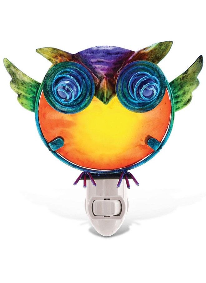 Puzzled Glass Art Night Light Plug In Decorative Socket Lamp Manual On & Off Portable Light For Stairway Bedroom Bathroom Nursery Home Accessory & Kitchen Decor Owl  - Image 2
