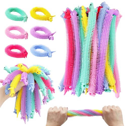Juuxncgv 50 PCS Stretchy Fidget ToySensory Fidget Stretch ToysColorful Sensory Stress Fidget Toys for Kids and Adults Stress ReliefGoodie Bag FillersParty Favor - Image 1