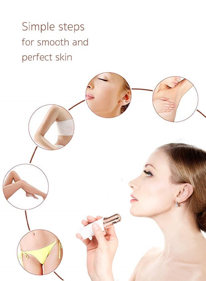 عبوة واحدة، جهاز إزالة الشعر بدون ألم باللون الأبيض (2.8 سم * 2.8 سم * 10.8 سم)، لإزالة شعر وجه النساء، ماكينة حلاقة كهربائية للوجه قابلة للشحن عبر USB، ومقص لتقليم الشفاه والذقن والذراعين للسيدات، محمولة، للاستخدام المنزلي، مناسبة لجميع المناسبات، هدية مثالية. - Image 5