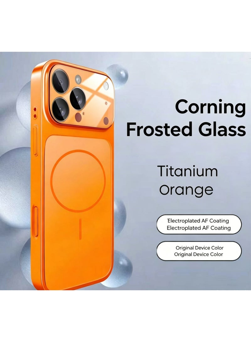 حافظة كورنينج جلاس مات بريميوم لماج سيف لهاتف iPhone17 Pro Max - مقاومة لبصمات الأصابع، طلاء AF مطلي بالكهرباء، تصميم نحيف، مطابقة اللون الأصلي