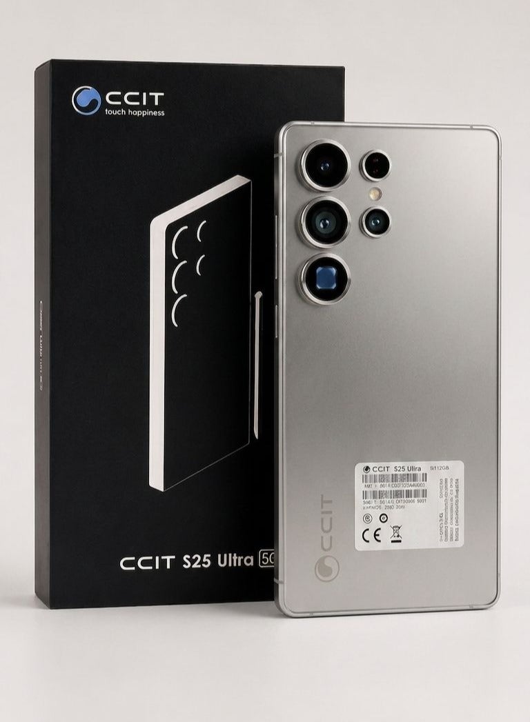 سي سي اي تي هاتف ذكي 5G s25 ultraشاشة 6.8 بوصة FULL HD رام 8 جيجابايت بطارية 6000 مللي أمبير فضي - Image 1