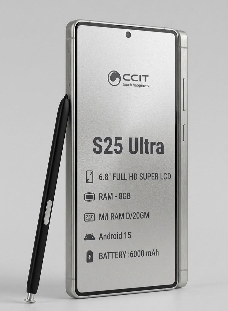 سي سي اي تي هاتف ذكي 5G s25 ultraشاشة 6.8 بوصة FULL HD رام 8 جيجابايت بطارية 6000 مللي أمبير فضي - Image 2