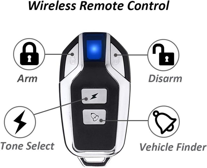 مينجشين إنذار دراجات مينغشين، إنذار لاسلكي مضاد للسرقة، مقاوم للماء بمعيار IP55 بقوة 113 ديسيبل (يشمل جهاز التحكم عن بعد) - Image 3