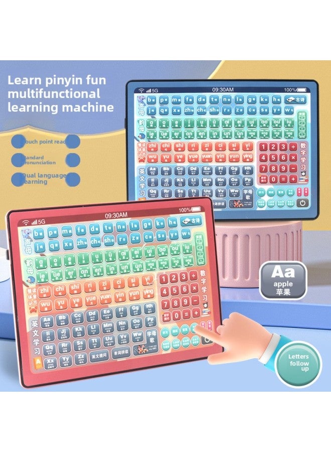 Children's Educational Grade One Tablet Reading Machine Rechargeable Learning Machine Three-in-one Spelling Training Early Education Learning Machine-Color:133 Sea Blue And Pinyin Watch  - Image 2