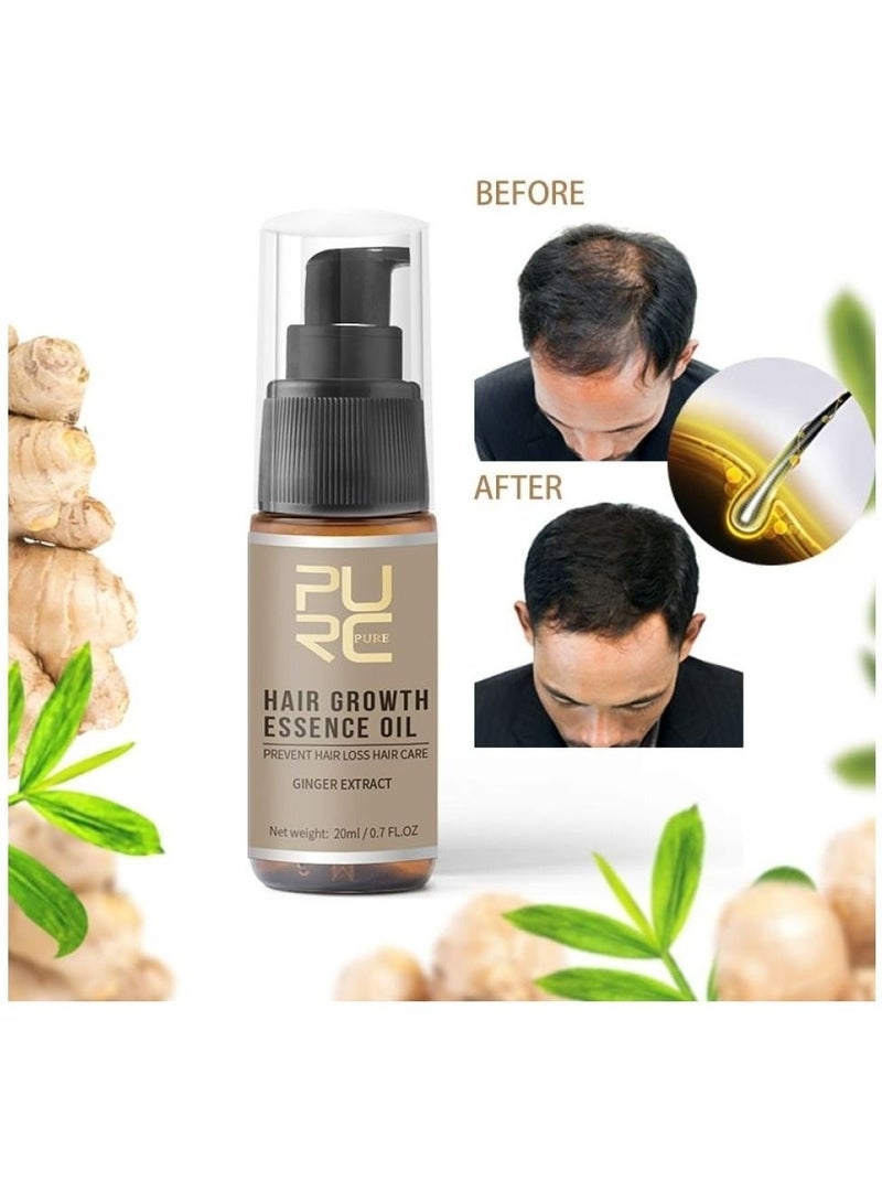 PURC Hair Growth Essence Oil For Hair Fall Hair Regrowth & Scalp Treatment Ginger Essential Oil Supports Healthy Hair Thinning Treatment Hair Growth Oil for Women & Men 20ml - Image 5