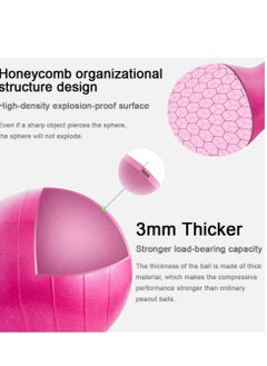 SYOSI Peanut Ball, Exercise Yoga Balance Stability Sitting Ball, Anti Burst Exercise Ball for Labor Birthing, Kids Sensory Toys, for Home & Gym Fintness, Include Pump & Yoga Strap  - Image 3