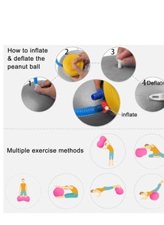 SYOSI Peanut Ball, Exercise Yoga Balance Stability Sitting Ball, Anti Burst Exercise Ball for Labor Birthing, Kids Sensory Toys, for Home & Gym Fintness, Include Pump & Yoga Strap  - Image 4