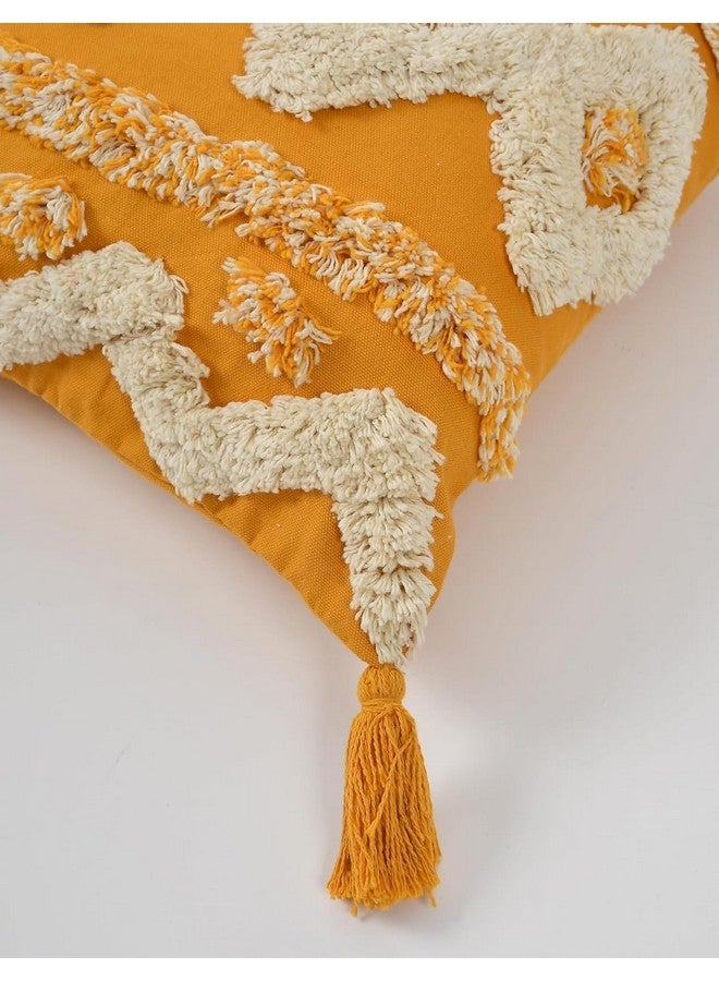 Furnistitchs Handmade Cotton Bohemian Home Decor Cushion Cover 24x24 inches / 60x60 cms - Boho Chic Couch Sofa Throw Living Room Bedroom Cushions (1, Yellow Diamonds) - Image 3