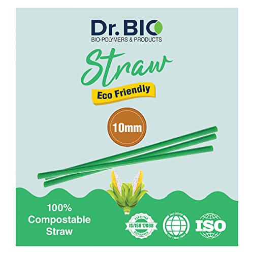 Dr.Bio Dr. Bio Biodegradable Compostable Straw Eco Friendly, Thick Quality, Made of Corn Starch (2.25 cm x 19 cm) - 100 Nos. (10mm) - Image 2