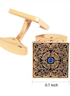 Square Enamel Cufflinks for Men Gold Plated Retro Patterns Men's Cuff Link Set for Wedding Shirt Party Business Birthday Anniversary Dress - pzsku/ZD6158A6075AF1F145B2FZ/45/_/1741117826/163edbf6-6a5c-4778-b693-8bb1ee8e9ad0