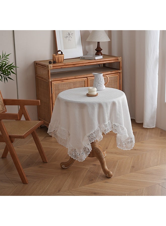 general Lace edge tablecloth size: 100*130cm suitable for square and round tables - Image 2