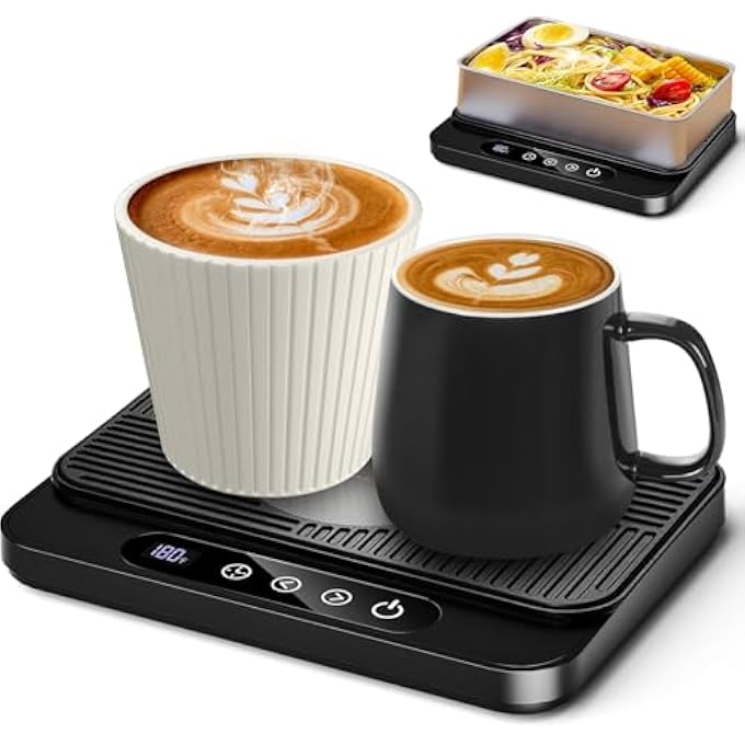 Exrp Coffee Mug Warmer 50W Large Heating Panel Mug Warmer With 9Temp Settings 8H Auto ShutOff 12H Timer UltraThin Design Coffee Warmer For Desk Ideal For Home Office And TravelBlack - Image 2