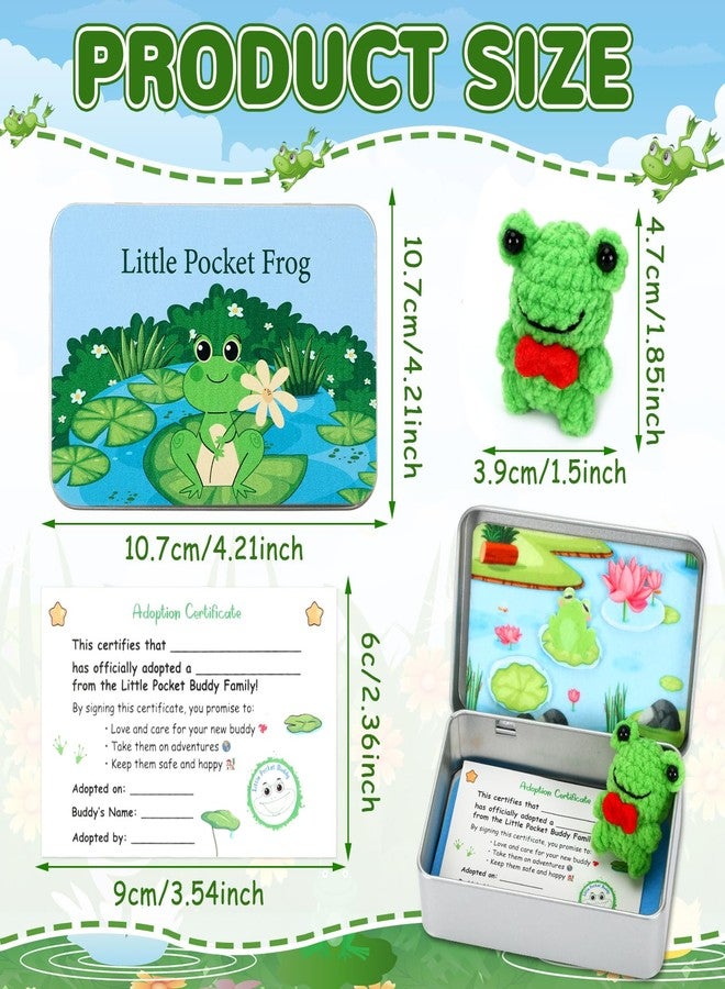 JULEASEL Little Pocket Frog, Mini Pond in a Tin Box, Travel Buddy, Cute Frog Keepsake for Friendship, Meaningful Gifting, Gift for Friend Coworkers - Image 3