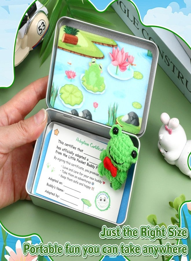 JULEASEL Little Pocket Frog, Mini Pond in a Tin Box, Travel Buddy, Cute Frog Keepsake for Friendship, Meaningful Gifting, Gift for Friend Coworkers - Image 4