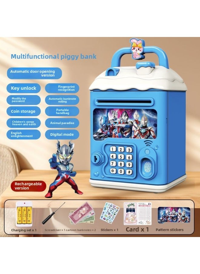 Generic - Can't Get In And Out Of The Year Piggy Bank Only Boys Password Box Kulomi Savings Girls Children Can Access Free Shipping-Color:Supereroes☀Password Unlock Automatic Banknote Rolling☀Rechargeable Version - Image 1
