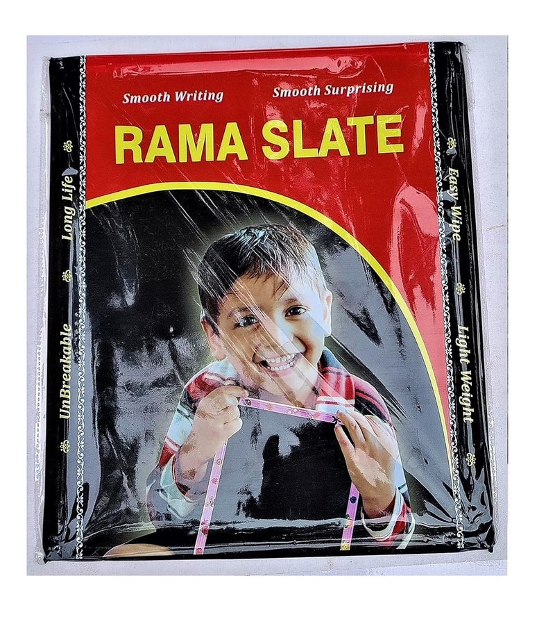 SSKR Black Board Slate for Kids and Children | 25 x 30 Cms | Pack of 1 with Free Slate Pencils - Image 1
