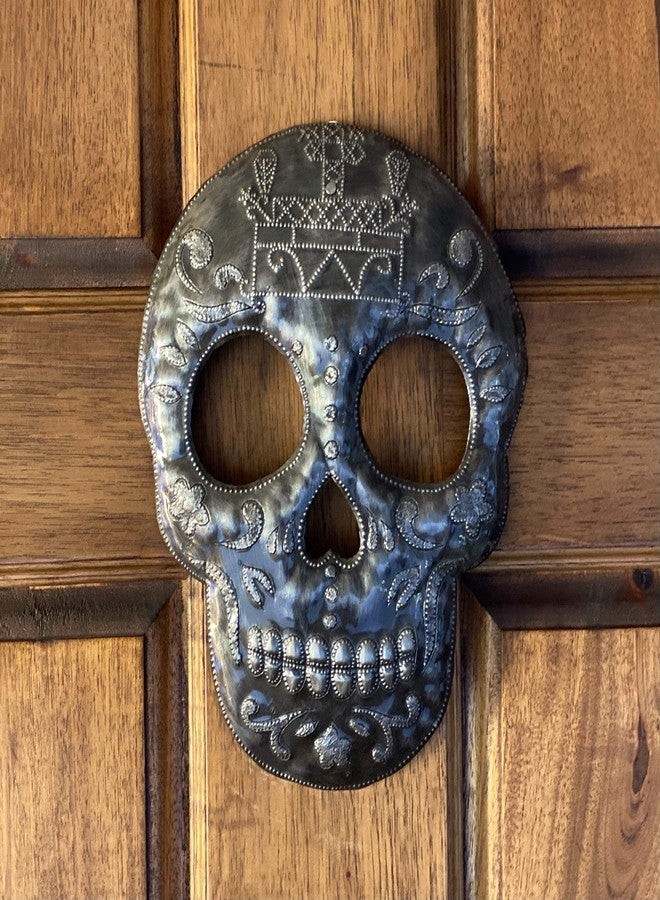 It's Cactus Veve Baron Samedi Skull Metal Wall Hanging Sculpture, Sugar Skull Skeleton Artwork, Handmade in Haiti, Recycled Metal 7.6 X 9.75 Inches, Halloween Decorations - Image 5