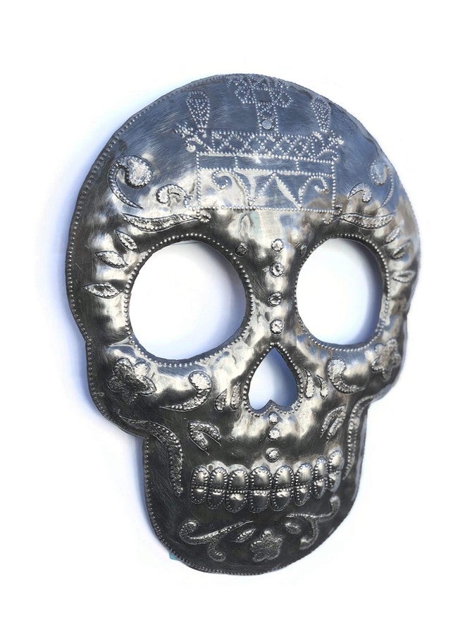 It's Cactus Veve Baron Samedi Skull Metal Wall Hanging Sculpture, Sugar Skull Skeleton Artwork, Handmade in Haiti, Recycled Metal 7.6 X 9.75 Inches, Halloween Decorations - Image 3